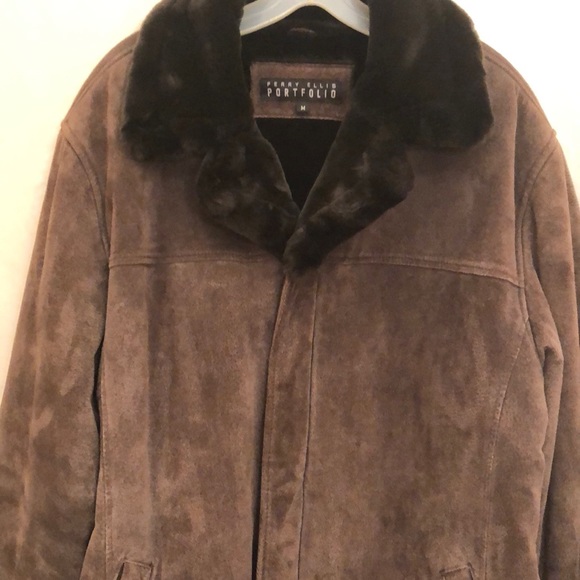 Perry Ellis Jackets Coats Portfolio Mens Suede Leather Jacket